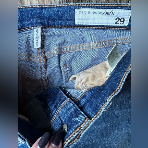Rag & bone high rise skinny jeans size 29 - Picture 4 of 5